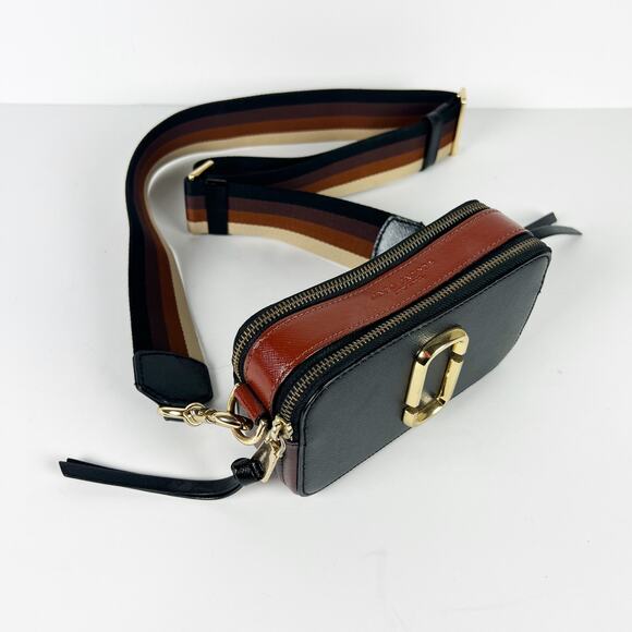 Marc Jacobs Snapshot Ombré Stripe Strap Color Block Leather Camera Bag - Picture 3 of 14